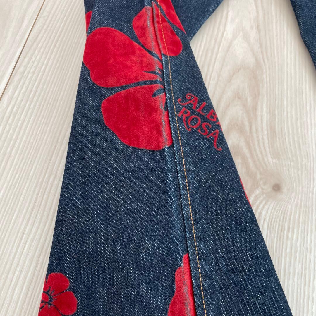 アルバローザ【ALBA ROSA】ハイビスカス デニムパンツ サイズ1