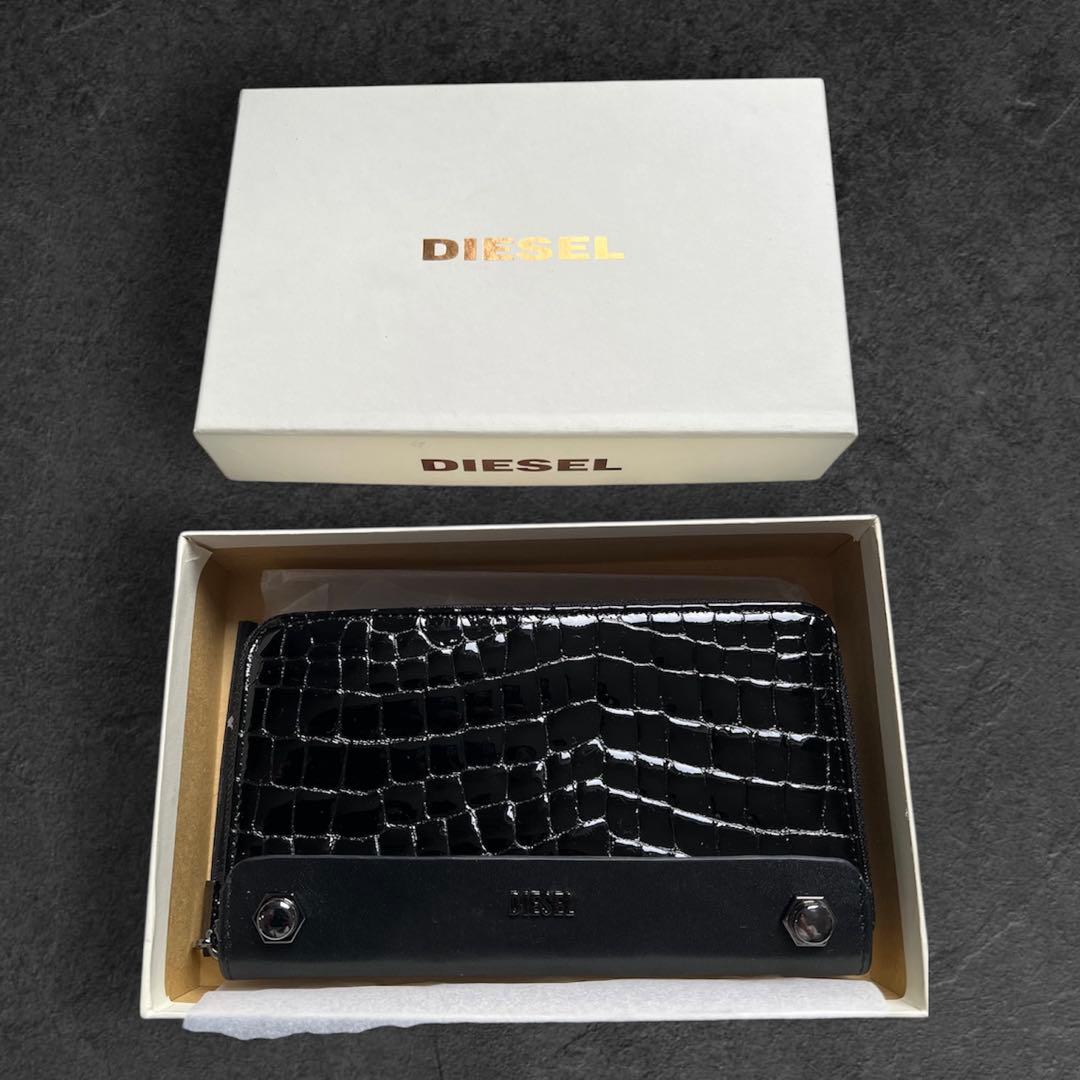 DIESEL 長財布 ブラック グレー