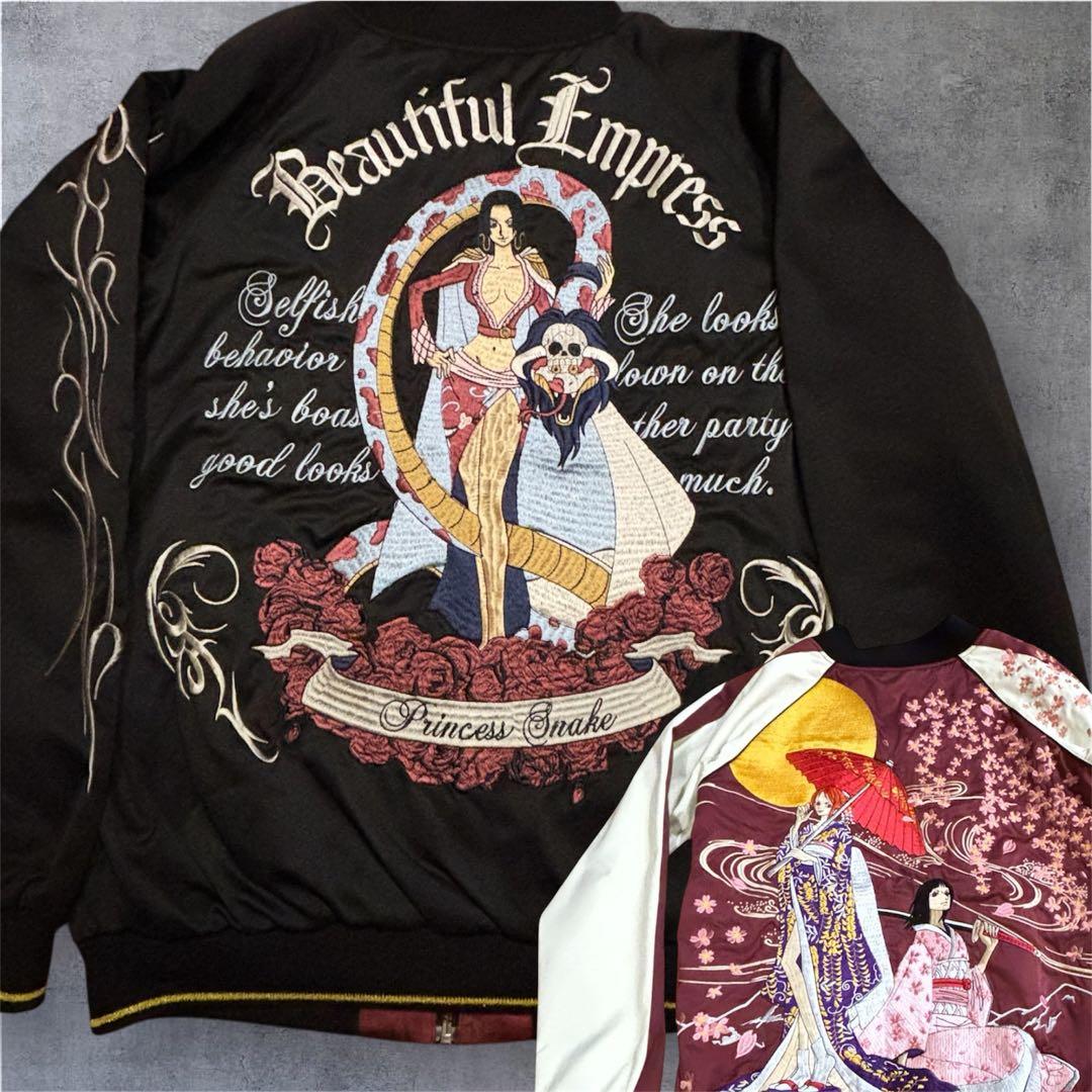 ワンピース 総刺繍スカジャン リバーシブル Lサイズ