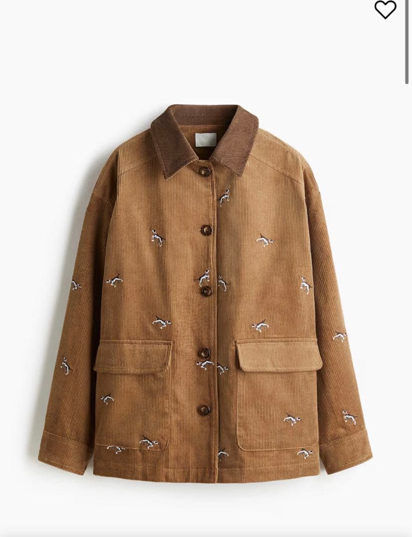  犬の刺繍 コーデュロイジャケット ブラウン ロッキーモンロー Rocky Monroe コーデュロイジャケット YOIDORE