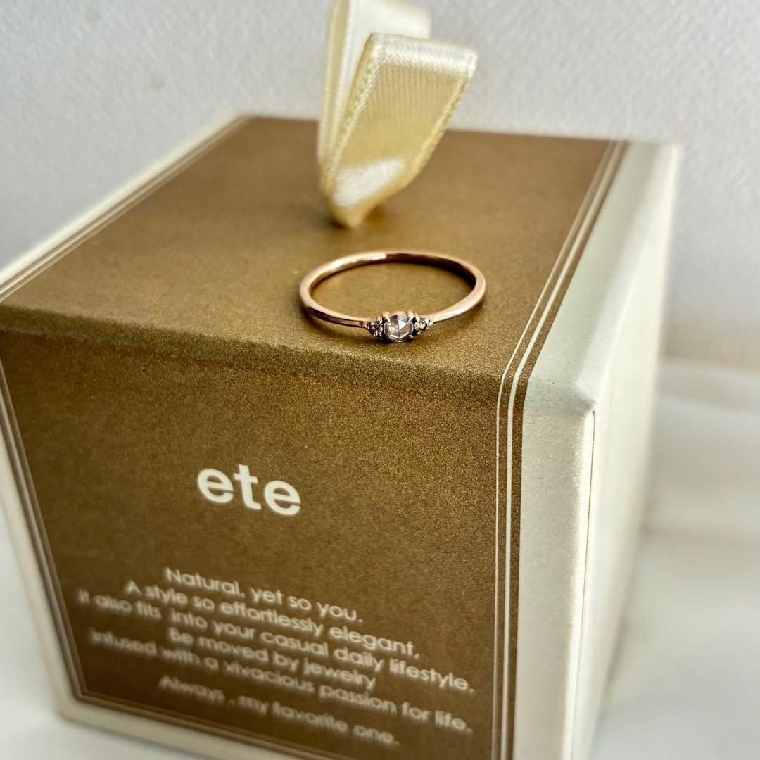 ete k10 ローズカットダイヤモンド　ミストピンク　リング