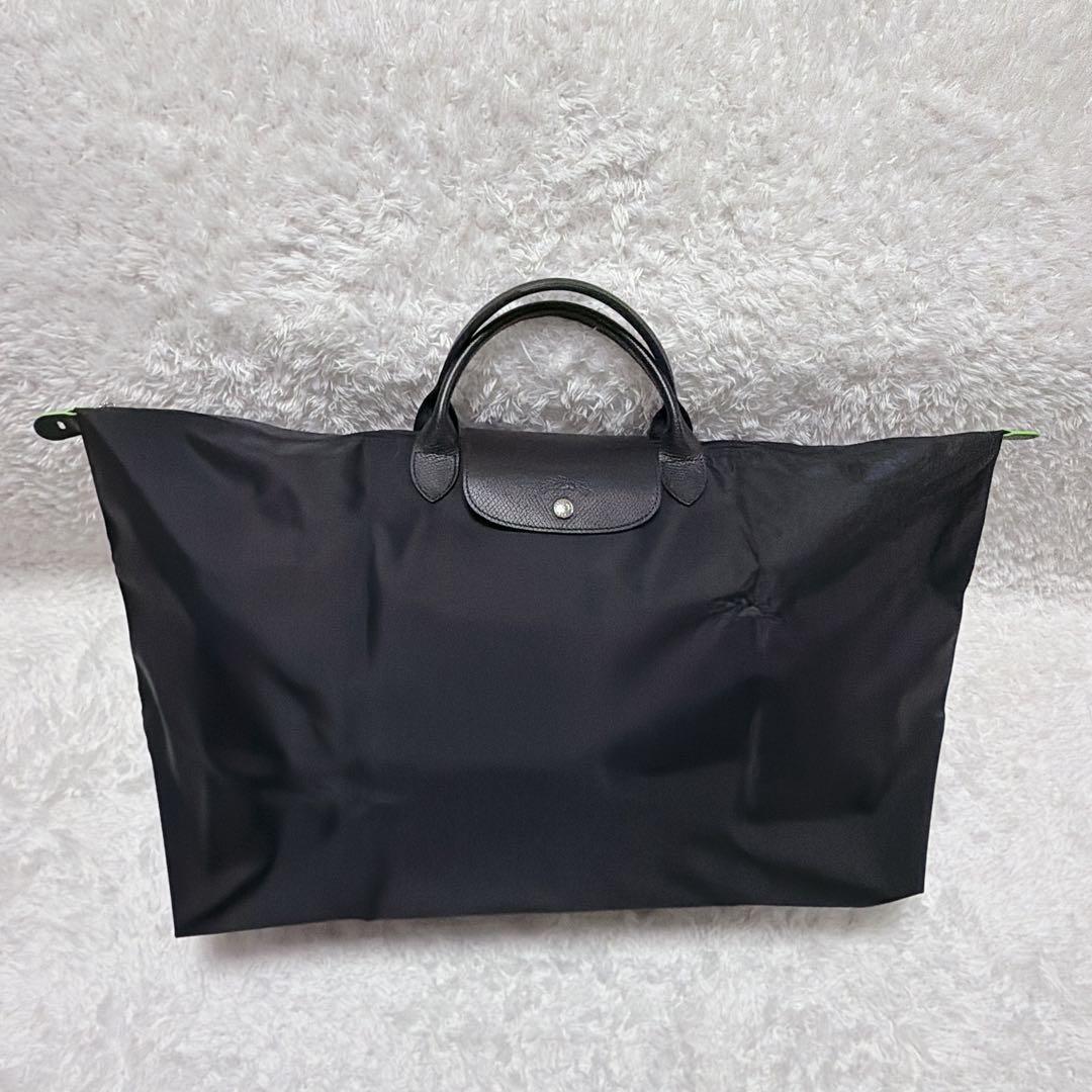 【未使用】LONGCHAMP ボストンバッグ ブラック グリーン1625 XL LONGCHAMP（ロンシャン） 並行輸入 ボストンバッグ ル プリアージュ