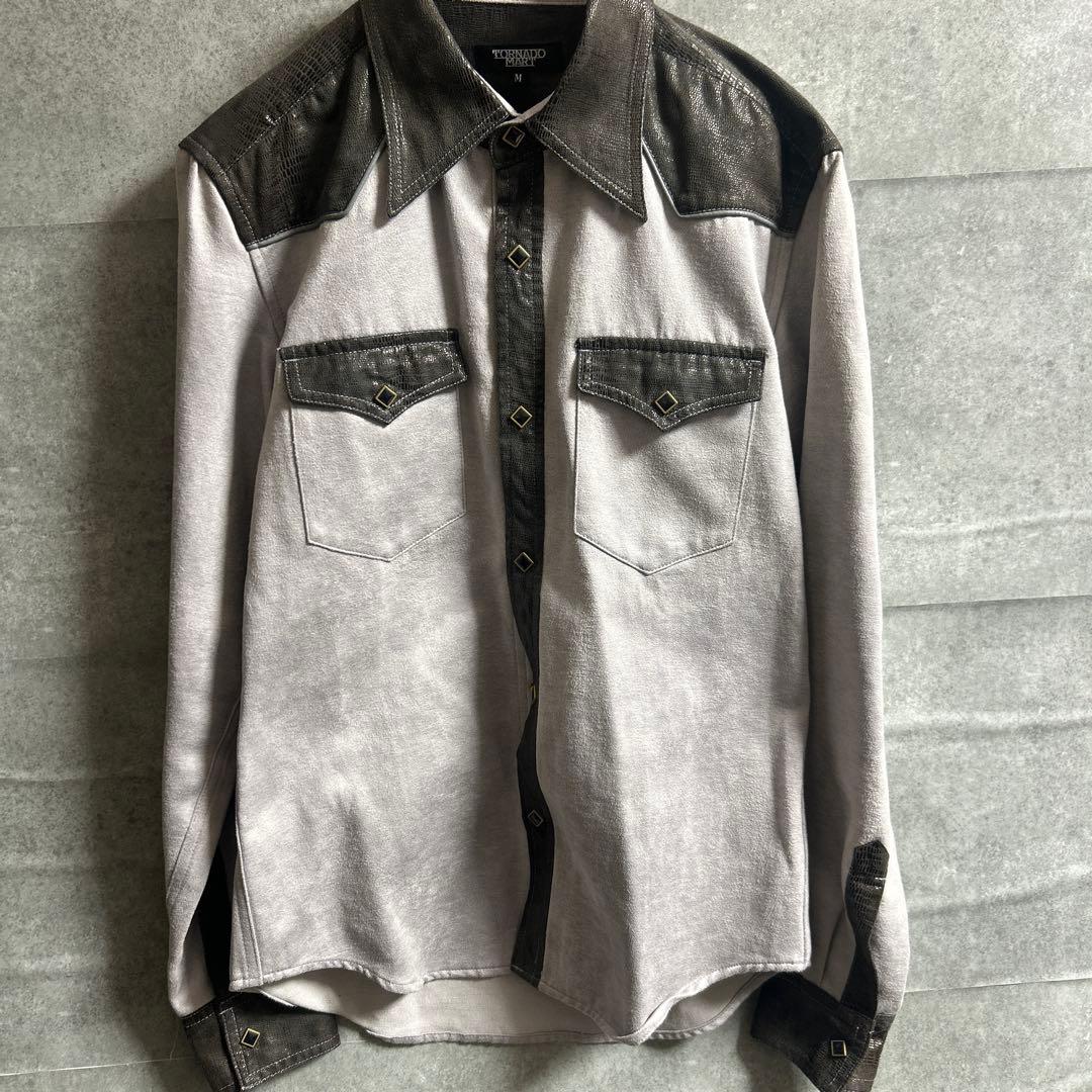 tornado mart レザータッチ ウエスタンシャツ y2k グランジ