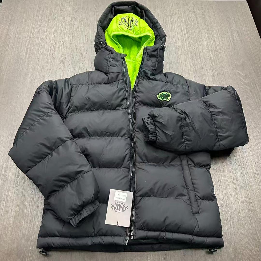 新品 Synaworld ダウンジャケット フード付き ブラック M