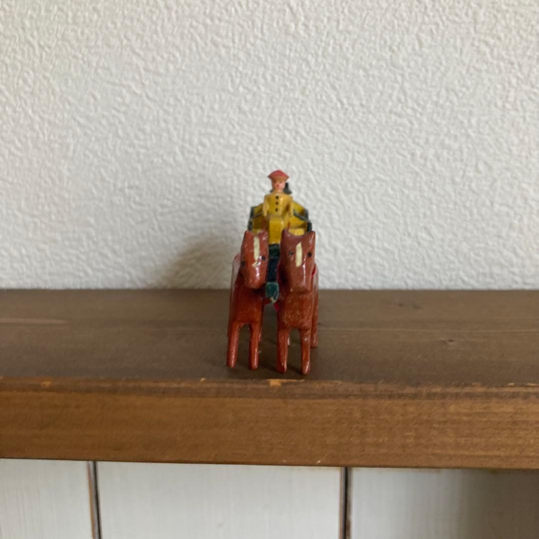 WF-35 ドイツアンティークミニチュア小さな小さな木製馬車＆素敵な建物