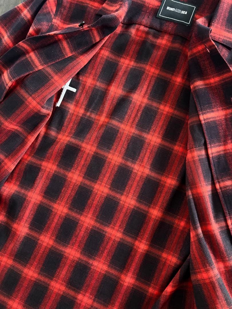 WIND AND SEA/未使用近 サンタクルーズ オンブレチェック 赤×黒 M
