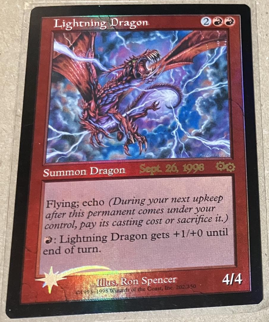 MTG 稲妻のドラゴン 旧枠Foil プレリリース ウルザズ・サーガ USG-P
