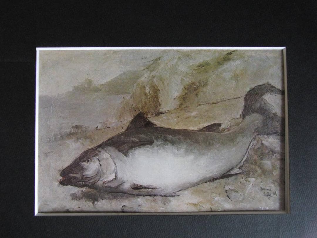 ベルナール・ビュッフェ、【Le poisson】、希少な額装用画集より、厳選