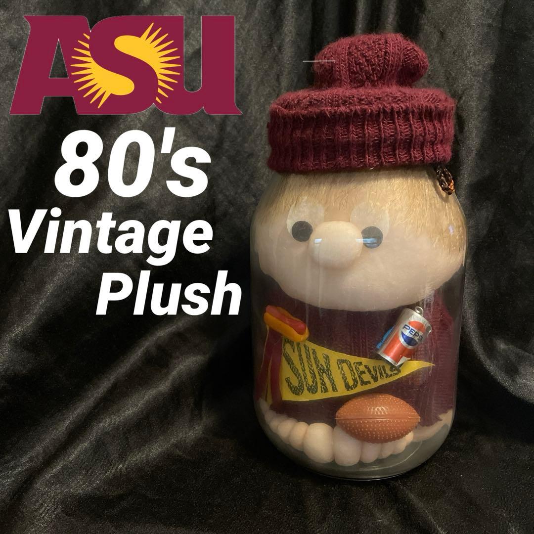 【80's】 ASU サンデビルズ ボトルプラッシュ ぬいぐるみ ヴィンテージ サンリオ ヴィンテージレトロ ビルデュオ ペアぬいぐるみ インテリア
