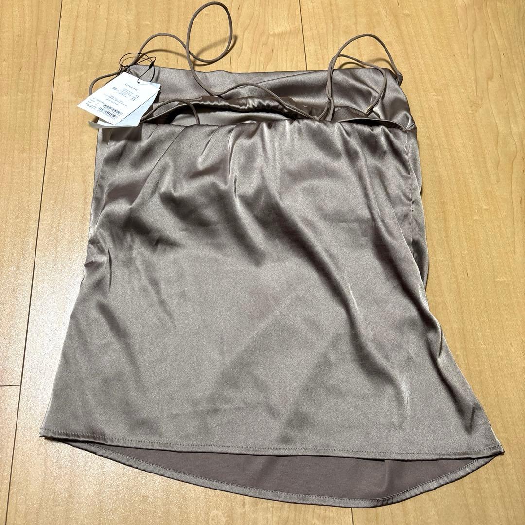 aimeine カップインドレープサテンキャミソール モカ 新品未使用タグ