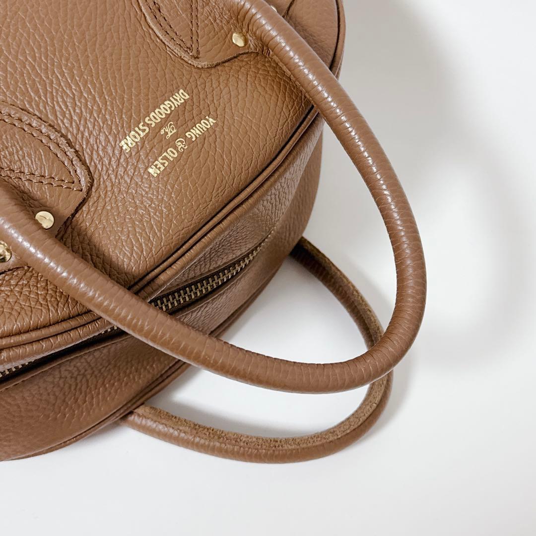 24時間以内発送】ヤングアンドオルセン キャメル ボストンバッグ