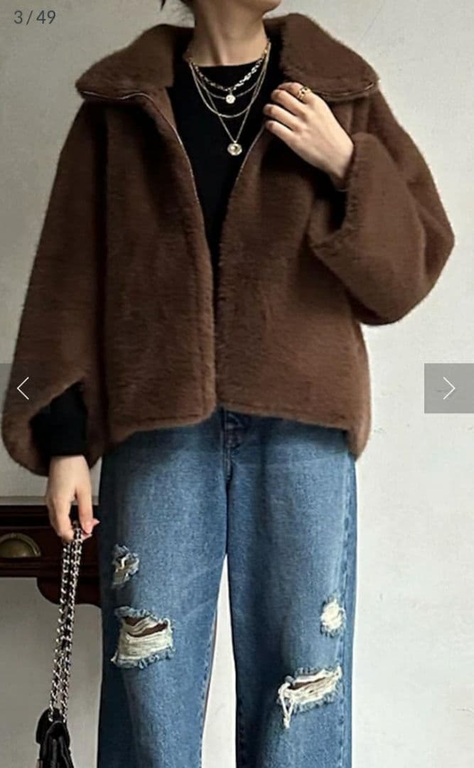 ミンクライクファーリバーシブルブルゾン