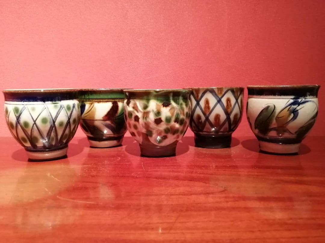 【くう】沖縄の民藝陶器　湯呑み5種5客