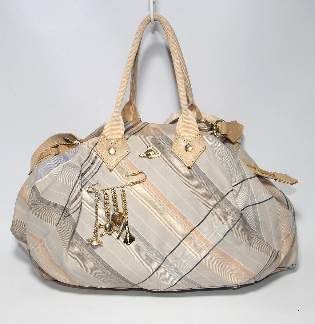 か*ギ様 ヴィヴィアンウエストウッド ハンドバッグ 2way オーブ金具 チェッ 希少】 ヴィヴィアンウエストウッド 2way 金オーブ ハンドバッグ