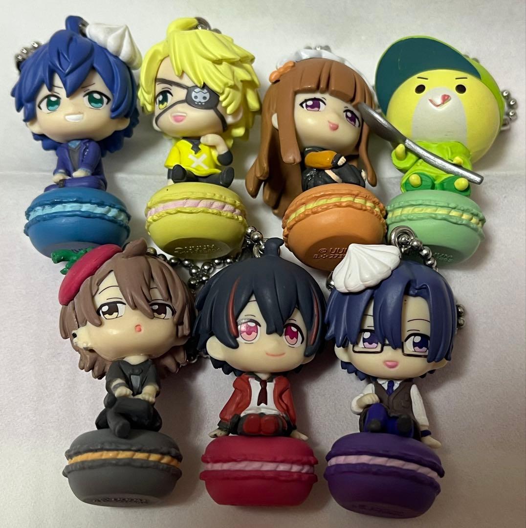 値下げ❗️カラフルピーチガチャガチャ マカロン ストラップ 7体セット