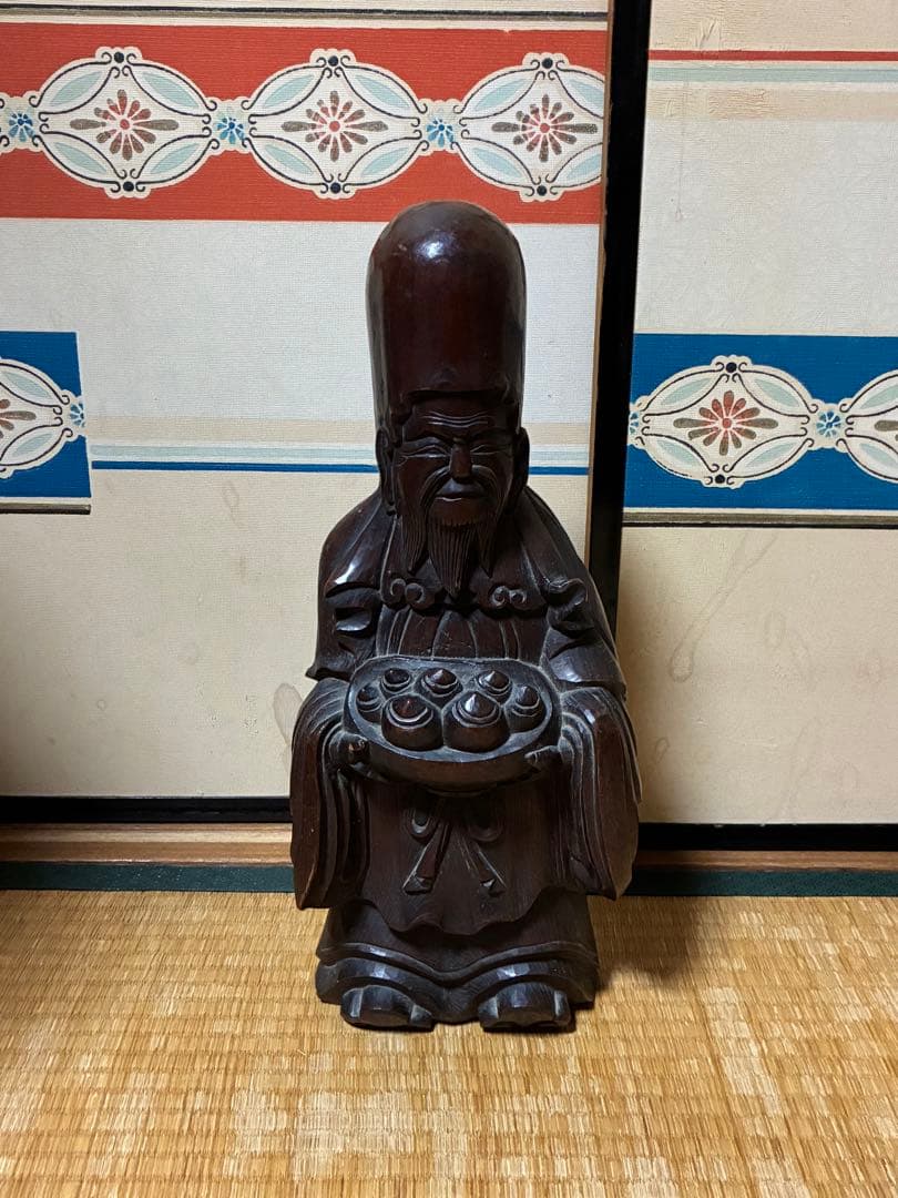 木製 彫刻 中国？ 人物像 約44㎝ 唐物 陶俑・木俑・土俑（中国）