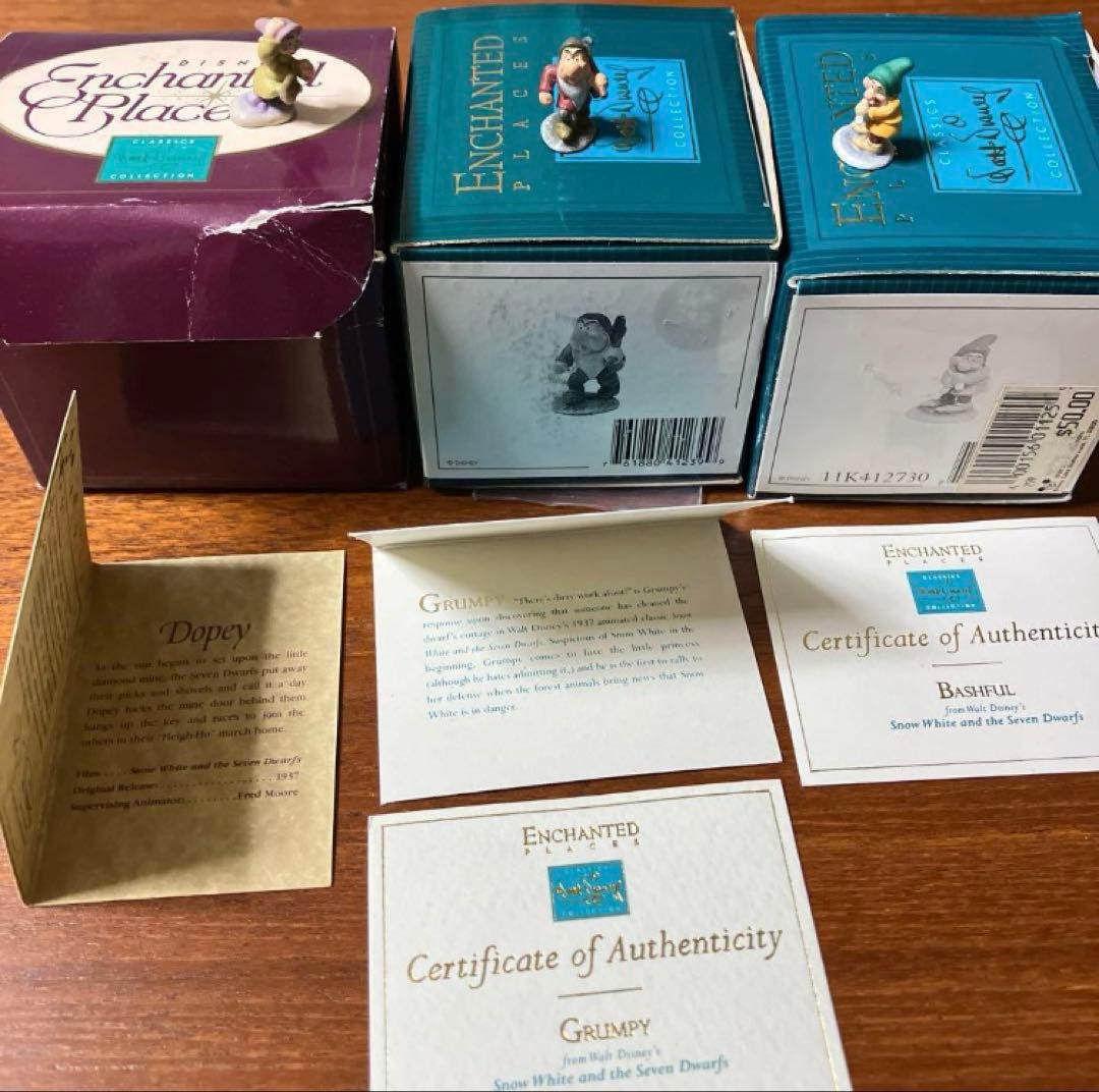 3点 WDCC ミニチュア こびと フィギュア ディズニー 白雪姫 disney