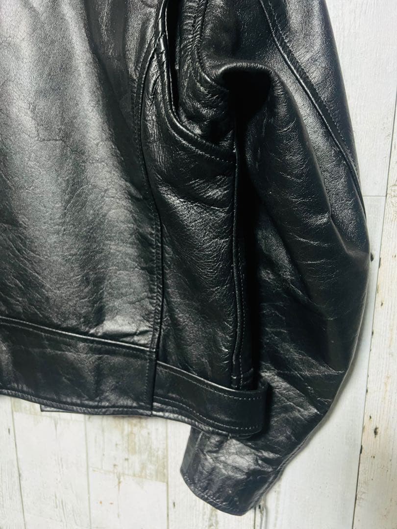 極限定 皮の但馬 ダブルライダース 本革レザー 水牛革 短丈 Lサイズ