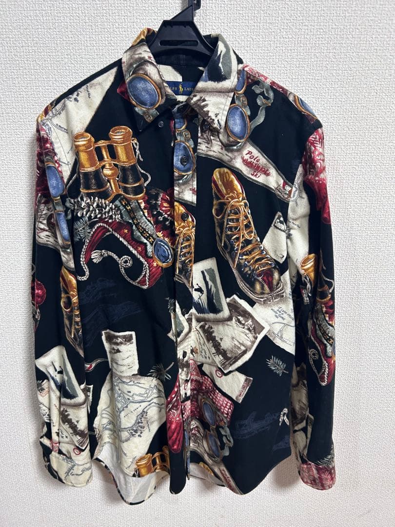 RALPH LAUREN ラルフローレン ポロスキー　総柄　起毛シャツ