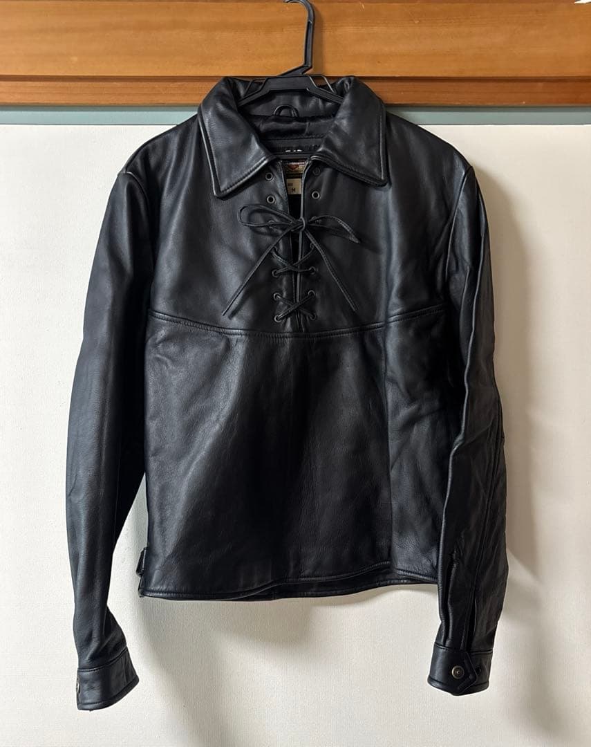 HARLEY-DAVIDSON レースアップレザージャケット M