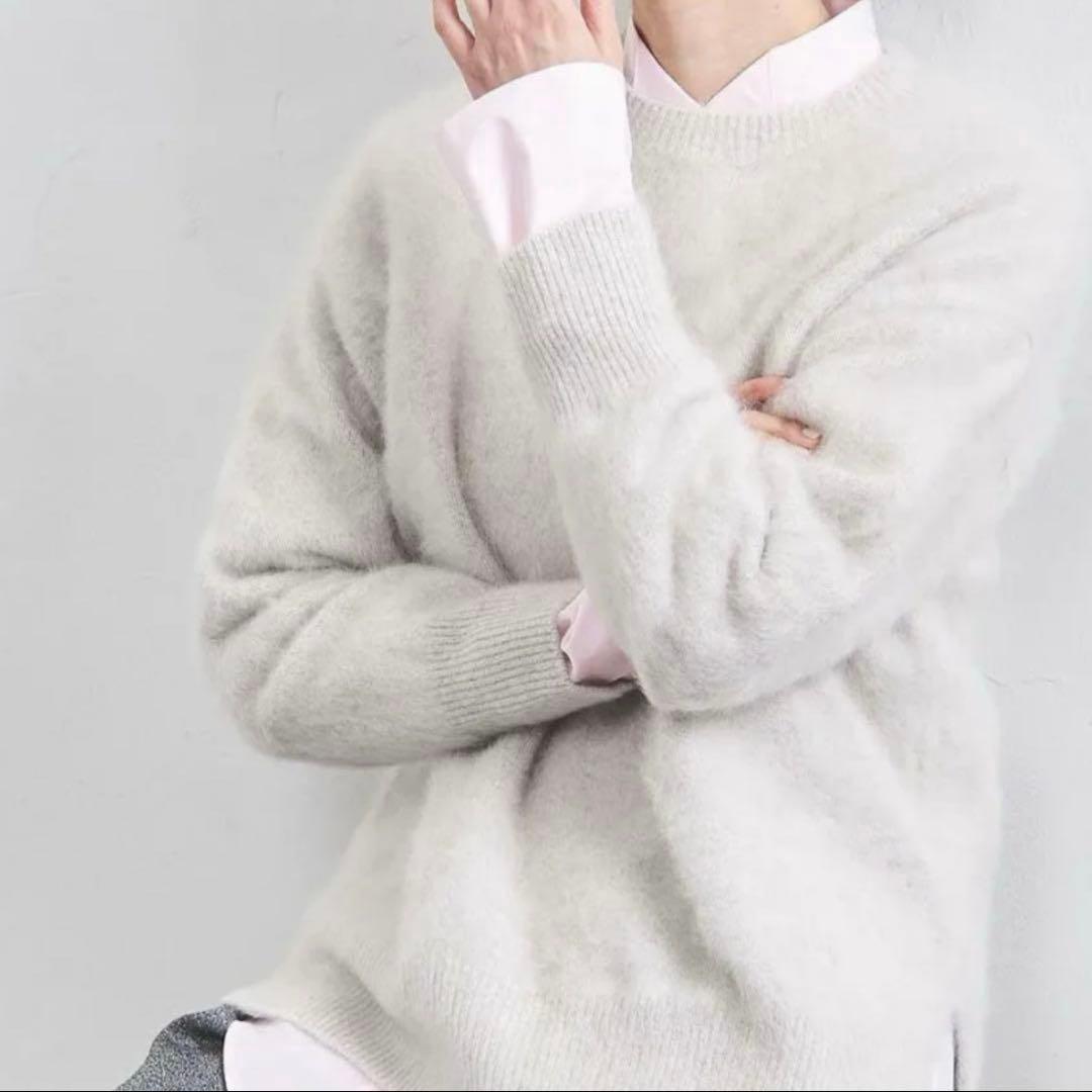 ユナイテッドアローズ ニット クルーネック グレー ウール