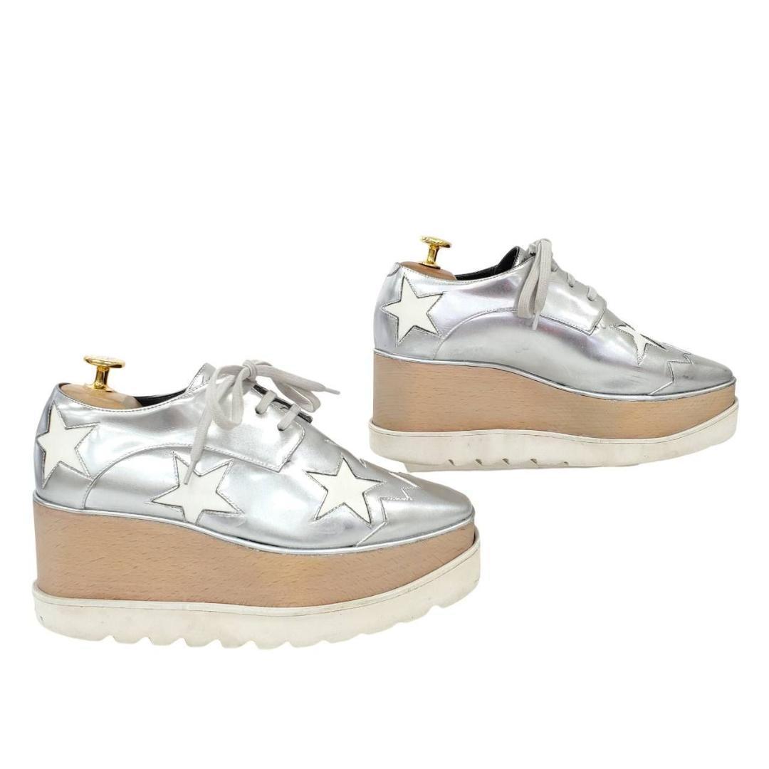ステラマッカートニー エリス 厚底 シルバー スター レースアップ EU36
