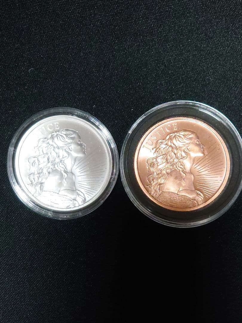 2022年 JUSTICE 正義の女神 1オンス銀貨銅貨セット N11023568