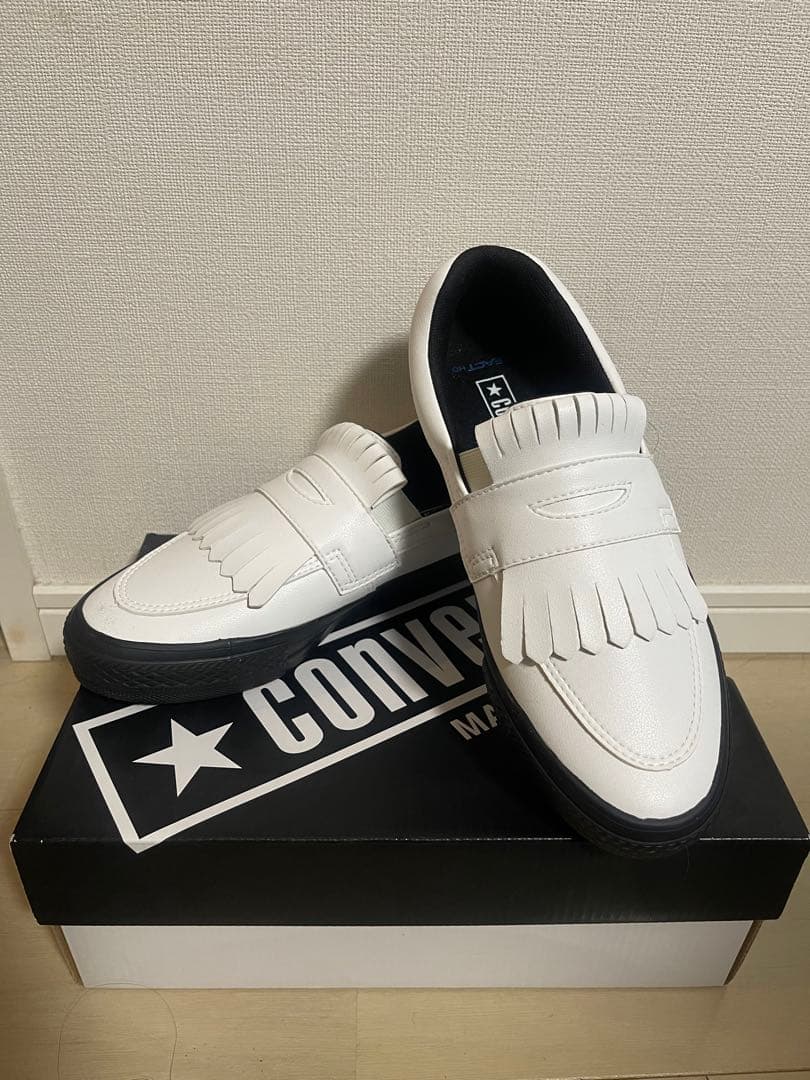 新品★コンバースCONVERSE★可愛いゴルフシューズ★スリッポンフリンジ白24