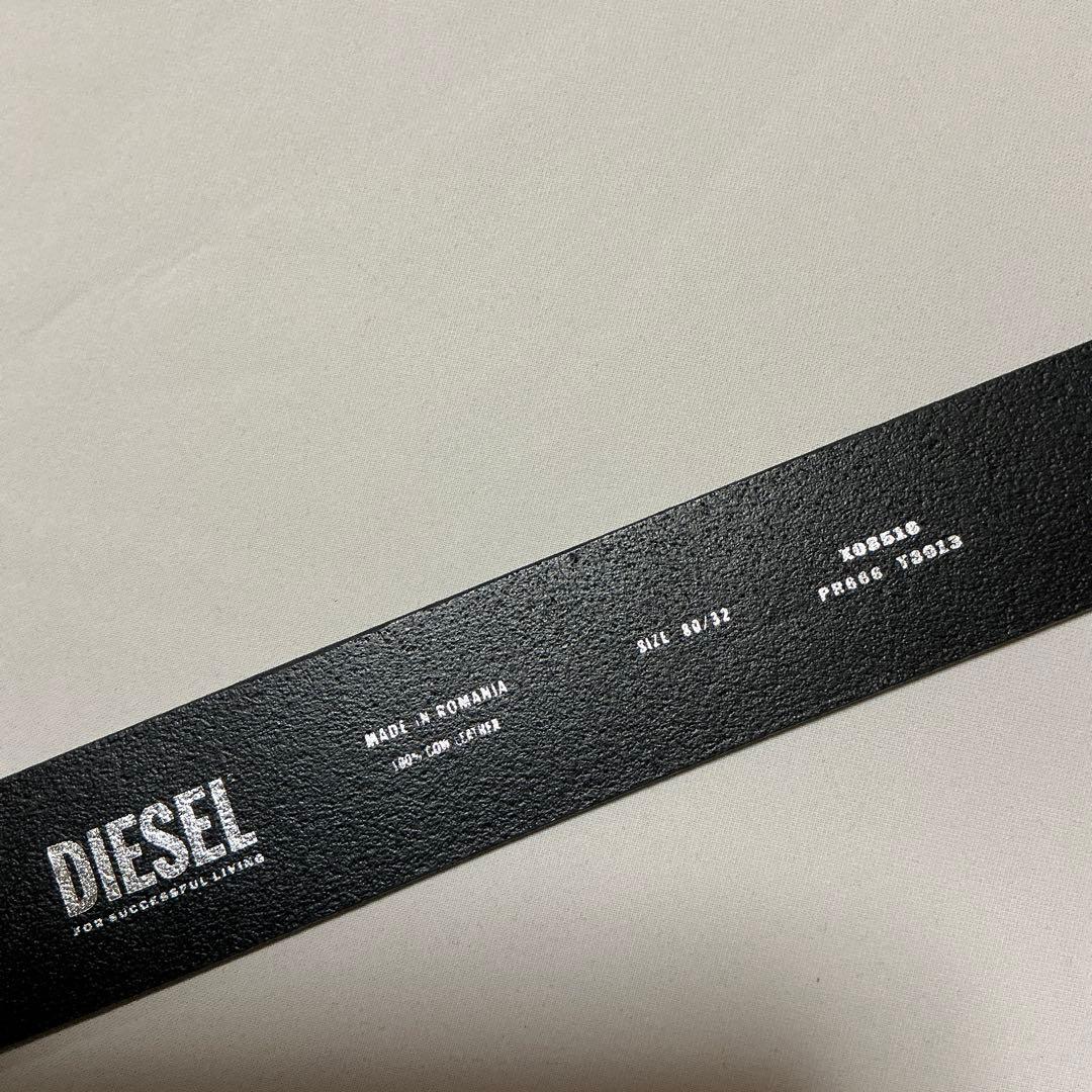 洗練されたデザイン DIESEL　Dロゴベルト　B -1DR　ブラック　訳あり