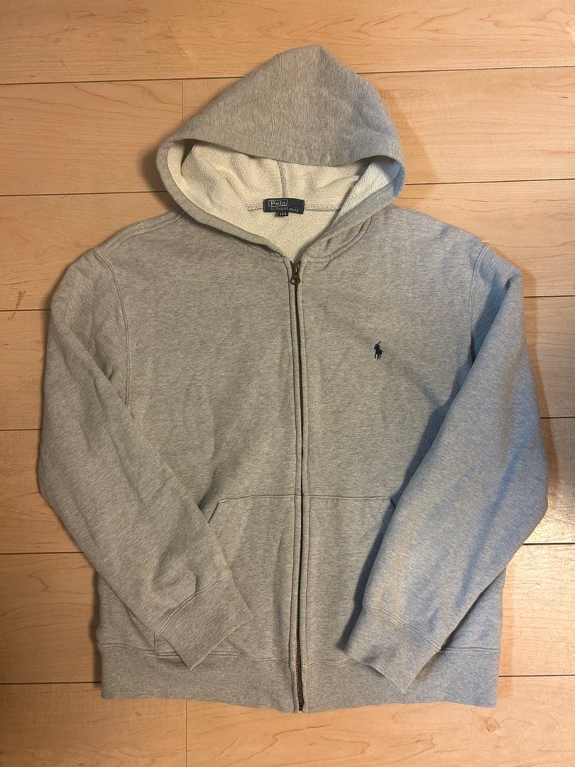 ポロラルフローレン 90s ジップパーカー　グレー S 90s POLO RALPH LAUREN ダブルジップパーカー グレー M | 古着屋 the moon