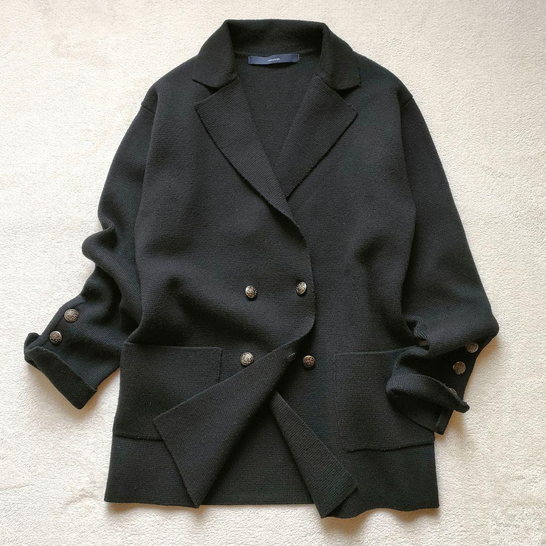 フレームワーク ミラノリブニットジャケット ダブル メタルボタン