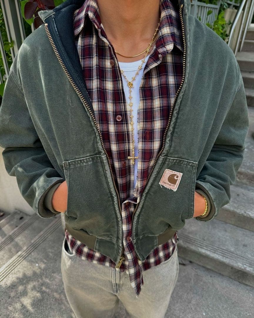 ご*様 ⭐️レア！Carhartt アクティブジャケット MOS モスグリーン carhartt active jacket Mos greenカーハートアクティブジャケットモス