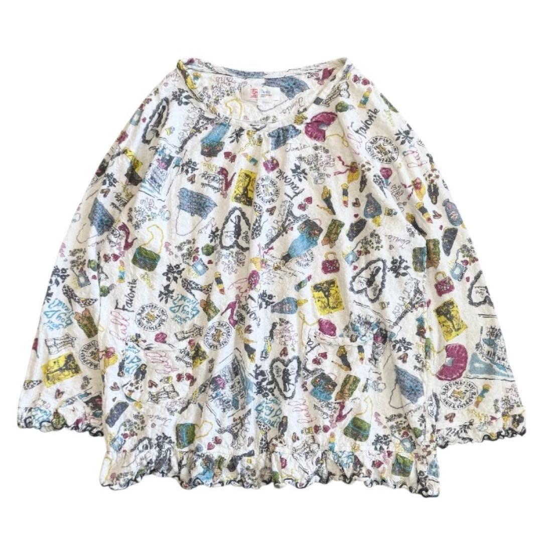 tunic チュニック 鴨居羊子 メローパジャマ トップス 総柄 フリル 日本