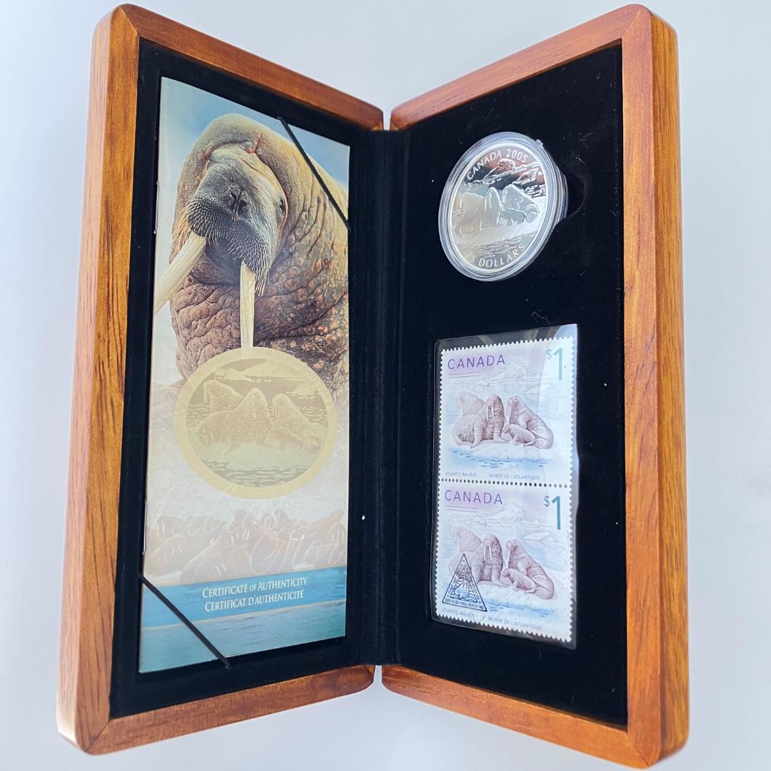 カナダ造幣局発行 セイウチの親子 記念＆切手セット 2005年