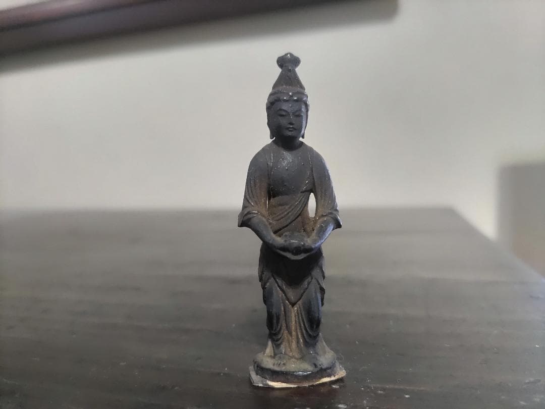 木造　阿弥陀三尊　左脇侍像　観音菩薩　立像（6.7㎝）