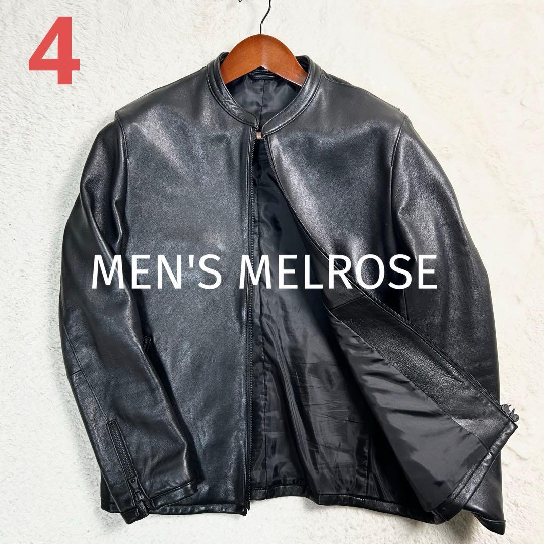 極美品◆メンズメルローズ レザー シングルライダースジャケット ラムレザー 4 MEN'S MELROSE（メンズメルローズ）の「ラムレザーライダース