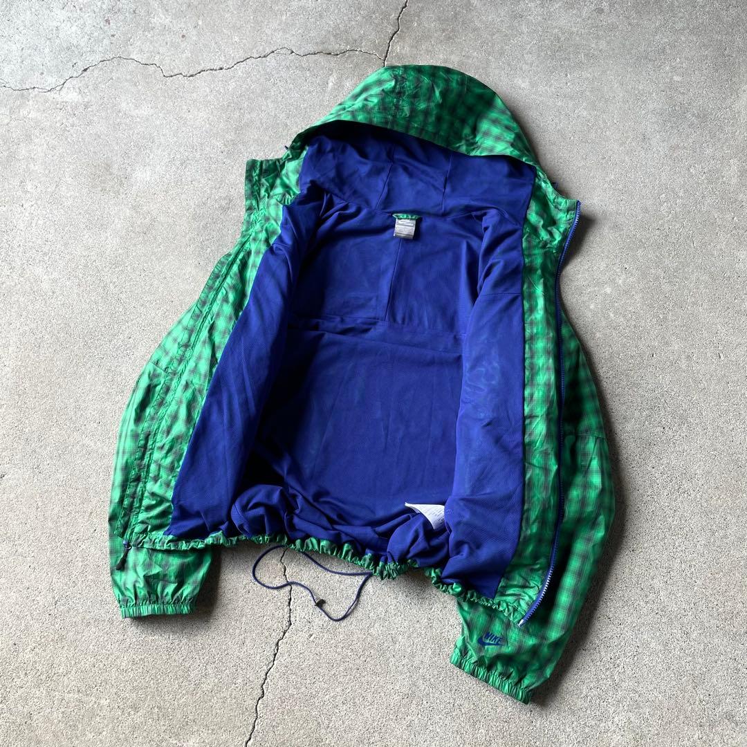 00s old nike check pattern shell jacket - メルカリ