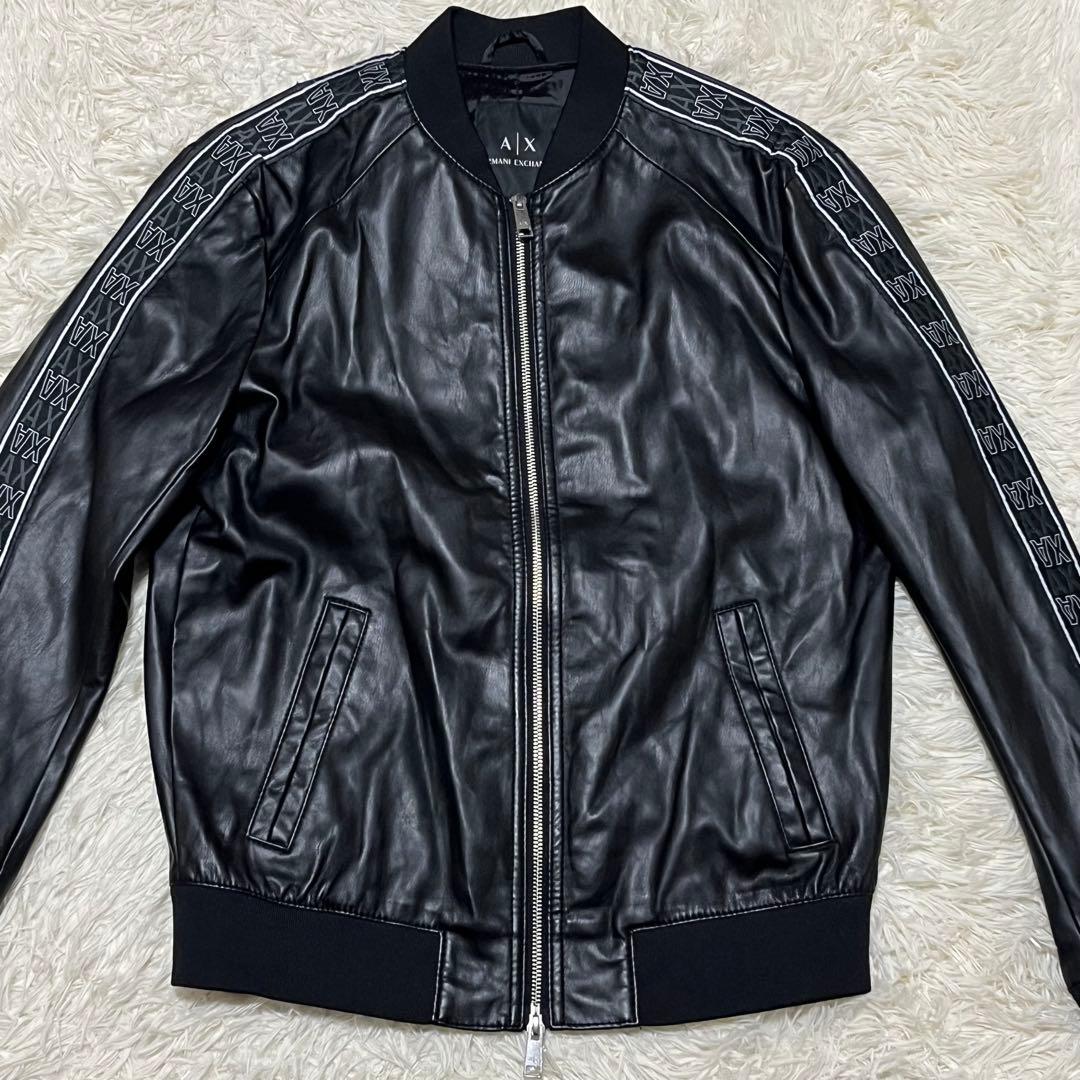 ✨未使用級✨ ARMANI EXCHANGE フェイクレザー ジャケット M ARMANI EXCHANGE (アルマーニ エクスチェンジ ) フェイクレザー