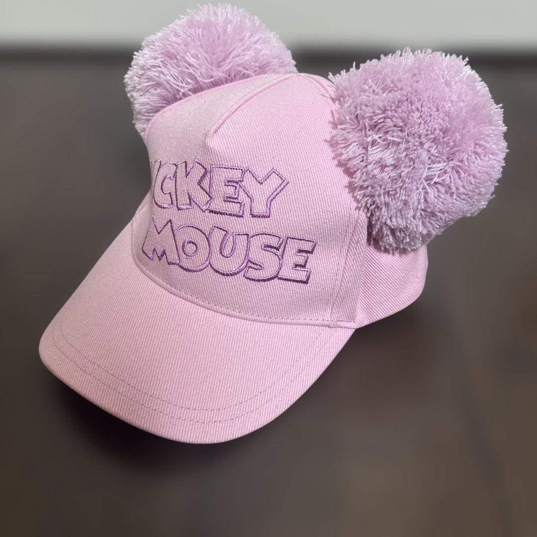 ミッキーマウス ピンクキャップ 耳付き - メルカリ