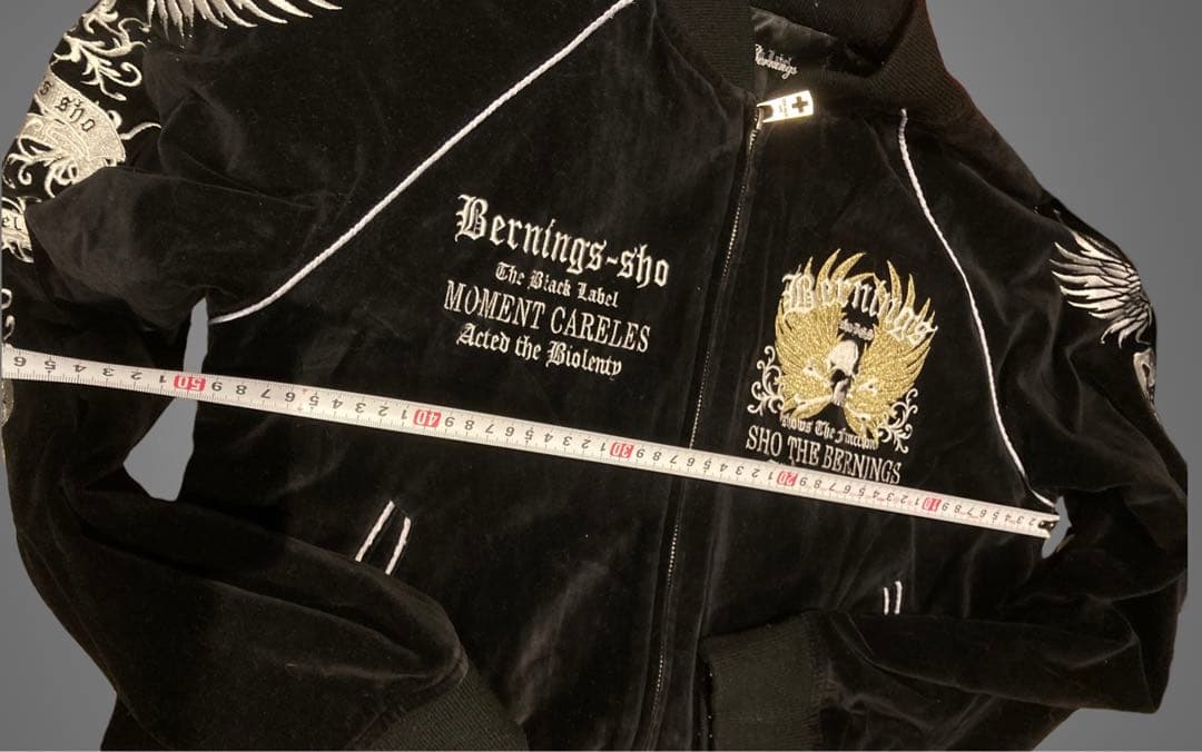 y2kベロア骸骨ドクロお兄系刺繍スカジャン羽英字ロゴ平成ギャル00s当時