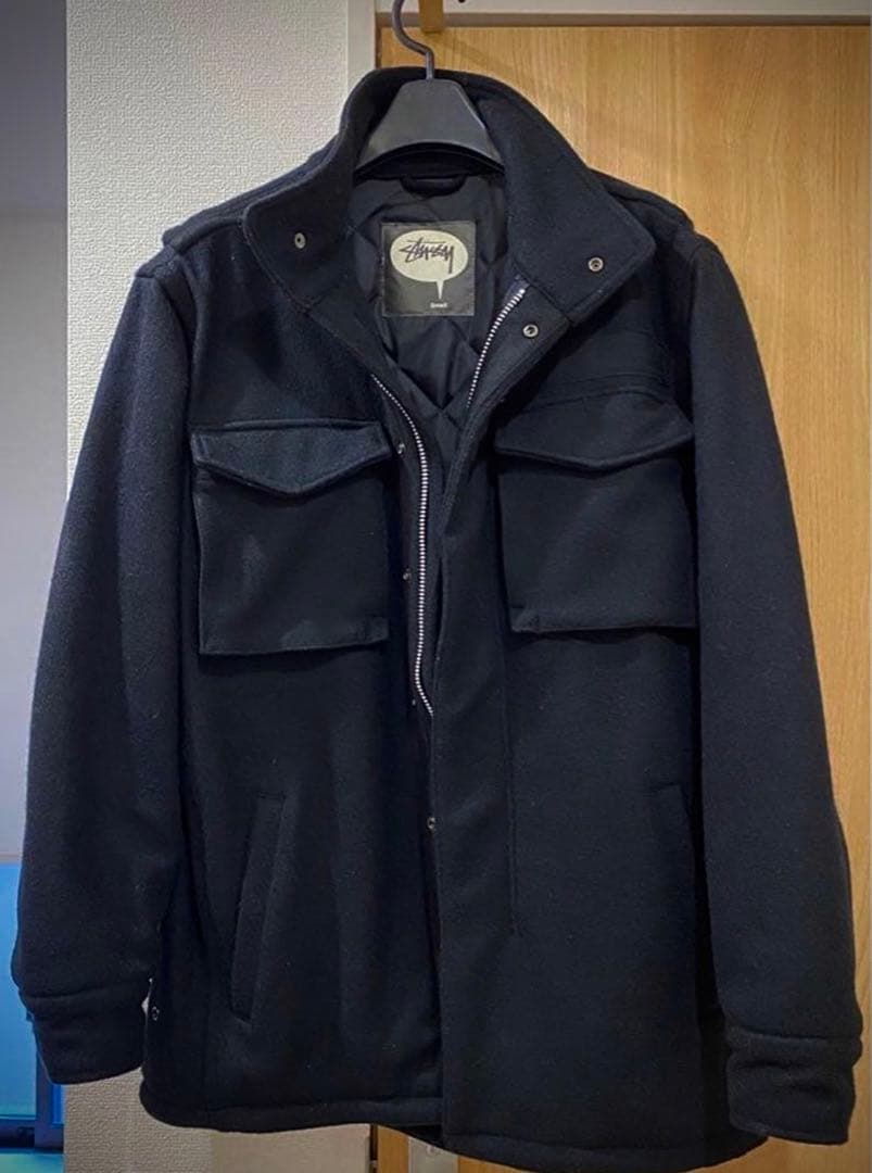 OLD STUSSYウールジャケット M-65 ミリタリーコート黒 - メルカリ