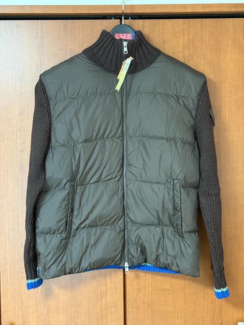 ダークブラウン ダウンニットジャケット