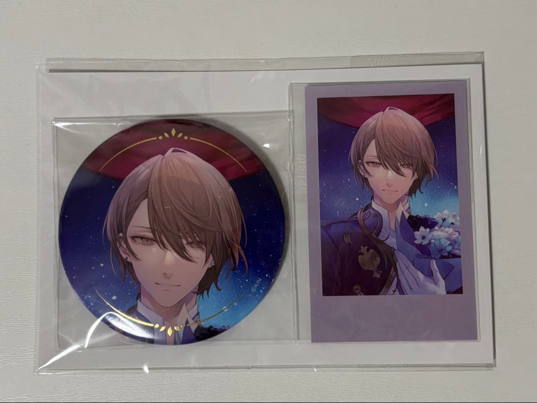 にじさんじ 加賀美ハヤト 誕生日グッズ2025 箔押し缶バッジ&チェキ風