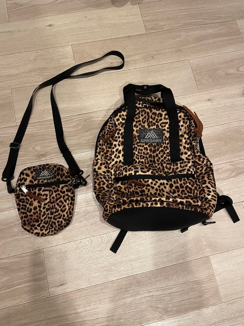 GREGORY ヒョウ柄リュック・ショルダーバッグセット