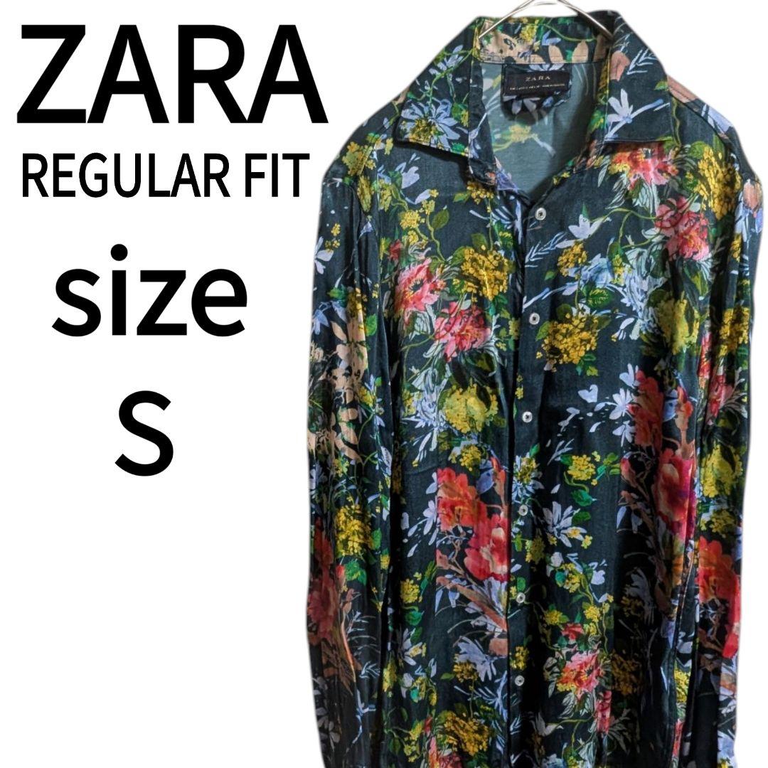 ZARA ザラ 総柄 花柄 レーヨン 長袖シャツ 吉井和哉着用モデル S