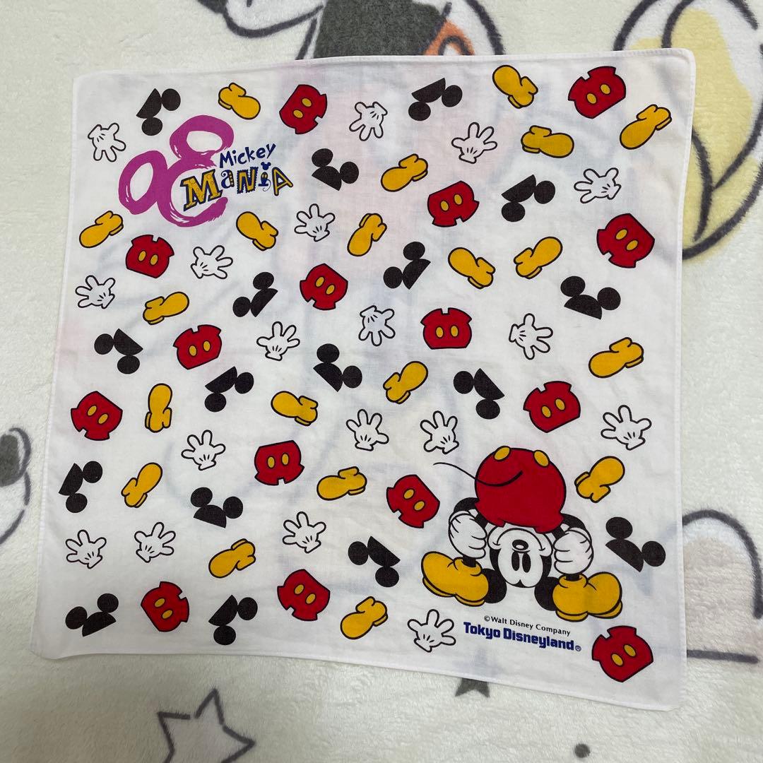 東京ディズニーランド Mickey Mania ハンカチ 1995年製/レトロ