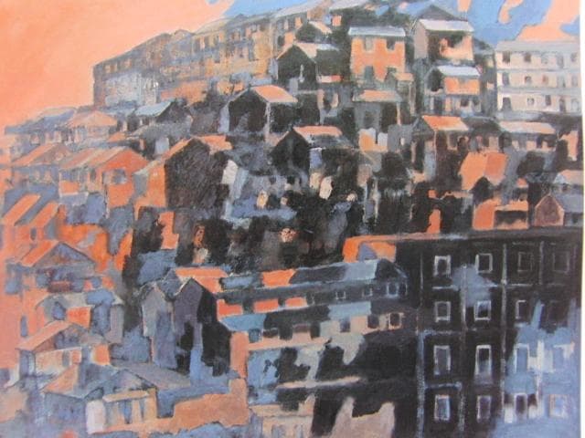 星野和雄、重慶眺望、希少な画集より、新品高級額・額装付