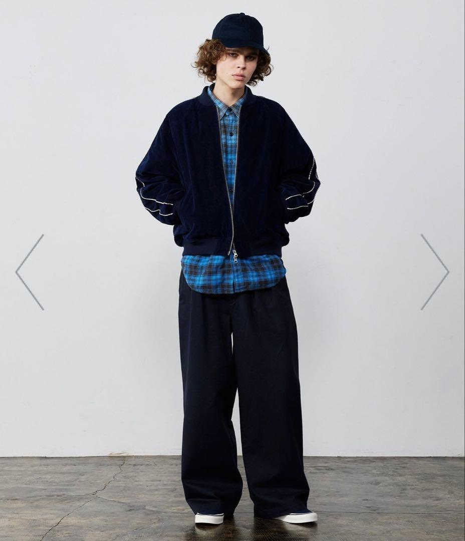 ベロア スカジャン リラックスフィット 中綿入り 刺繍なし シンプル ビームズ