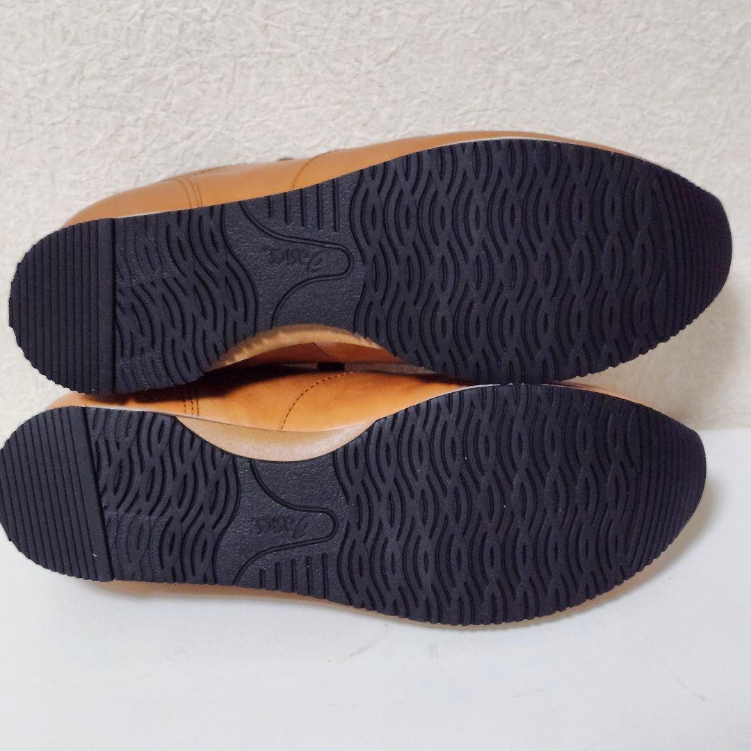 極美品 アシックス ランウォーク 26EEE キャメル レザー スニーカー