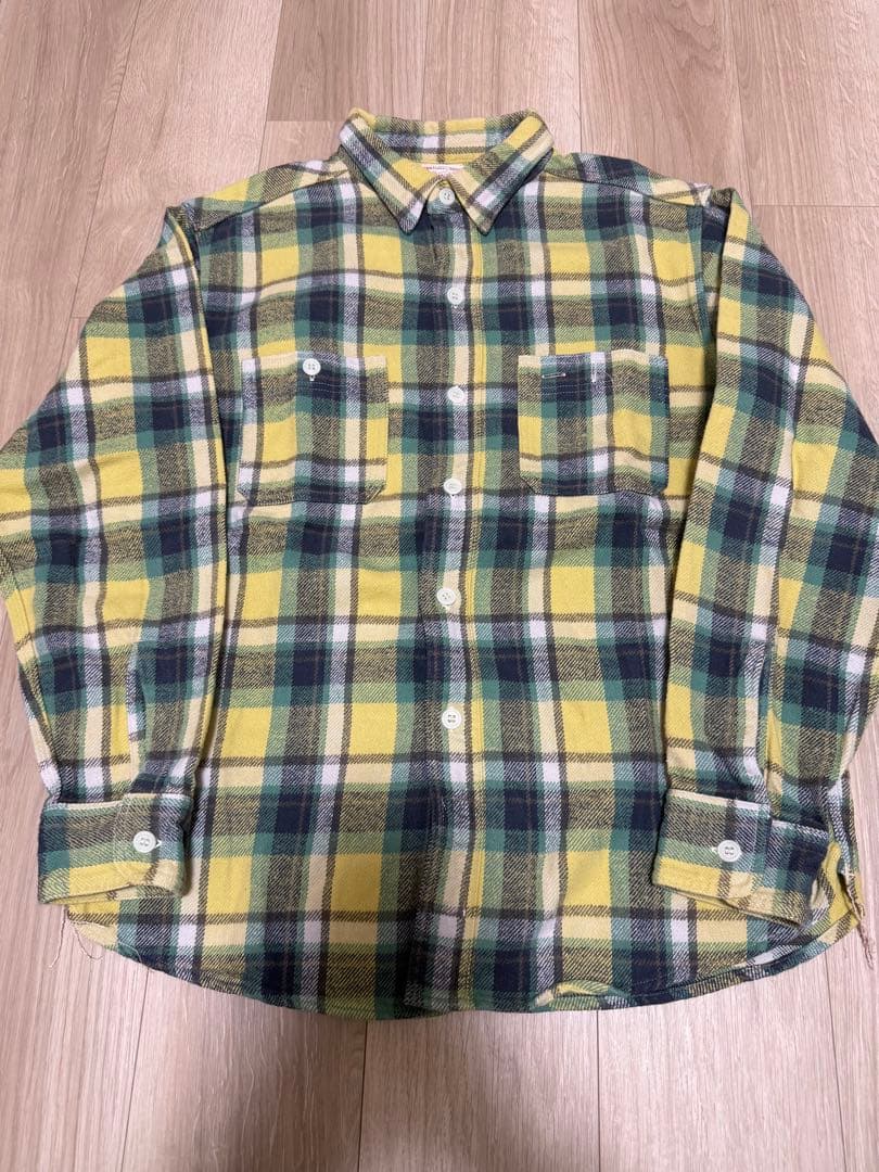 BONCOURA ワークフランネルシャツ　ボンクラ サイズ40 イエロー　黄色